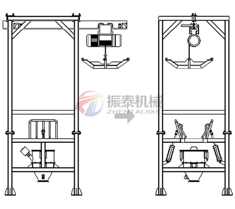 銀粉噸袋拆包機(jī)原理