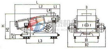 煤粉振動篩外形結(jié)構(gòu)圖
