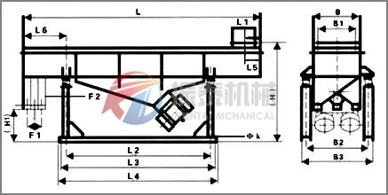 直線振動(dòng)篩安裝圖及安裝尺寸