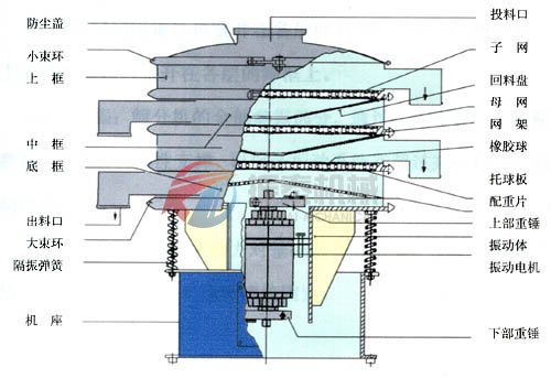 西瓜粉旋振篩結(jié)構(gòu)圖